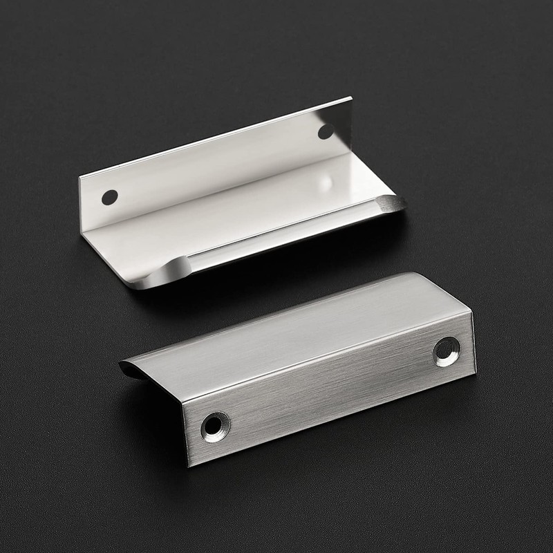 Ravinte Hardware 6 Pack Silver Cabinet Handles, Finger Edge Pull