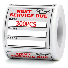 for Oil Change Stickers Vinyl 300 Pcs 2”x 2” Service Black Stickers, Next Service Due Reminder Sticker Labels, Easy to Write on, Easy to Peel with No Residue (Red2)