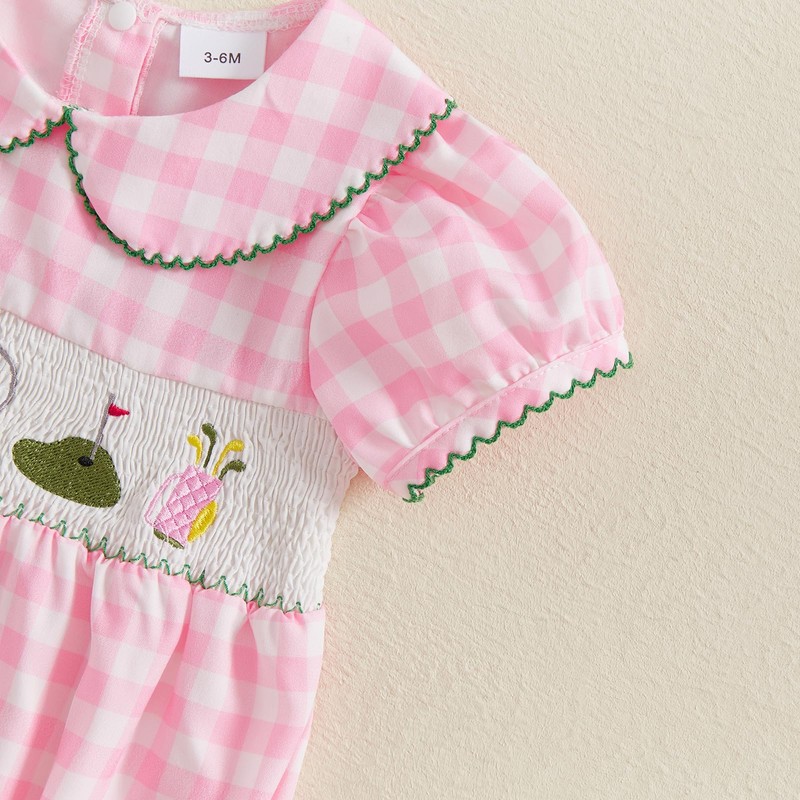 LYSINK Infant Baby Girls Summer Romper Short Sleeve Cute Embroidery