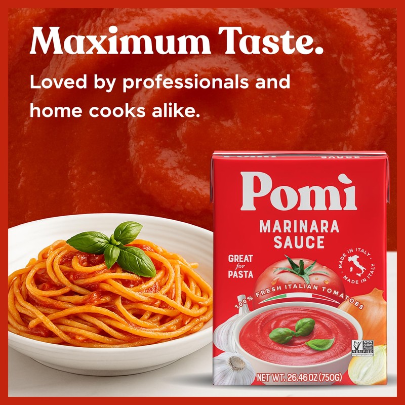 Pomì Marinara Sauce 26.46oz (Pack of 12) - Made in