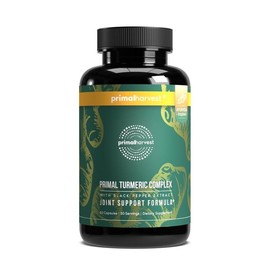 Primal Turmeric Complex – Premium 400mg Turmeric Curcumin with Black Pepper Extract for Joint & Brain Support – 60 Capsules