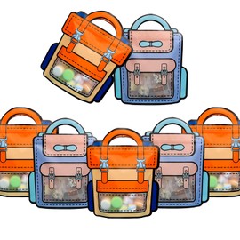 30 piezas de bolsas para dulces de fiestas infantiles, De pie dulceros para fiestas infantiles, Bolsas de regalo con asa, Adecuado para fiesta de cumpleaños (Naranja+Morado, 18 * 21+6cm)