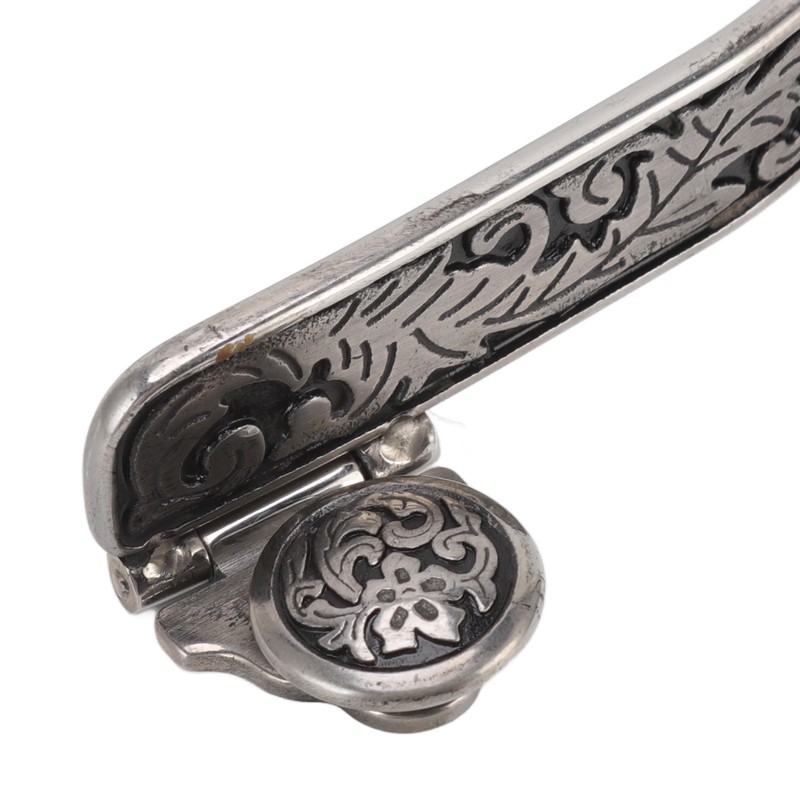 One Pair Boot Spurs Stainless Steel Vintage Leaf Patterned Western