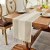 Wracra Cotton Linen Light Coffee Table Runner 90cm Long with