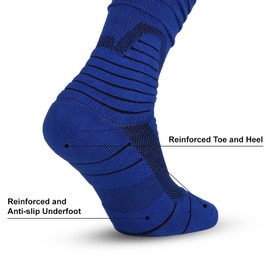 Dingcooler Scrunch Football Socks 1 Pair, Ultra Long Ankle Padded Athletic Socks for Men Women Boys Girls