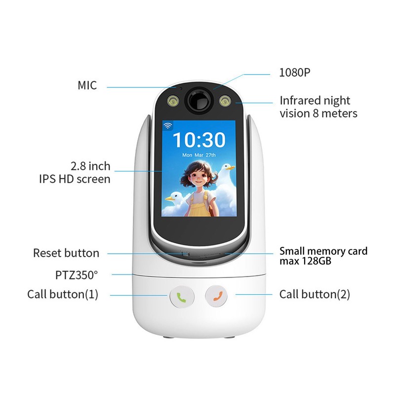 Two Way Video Camera Motion Tracking 2MP 1080P 120° Wide