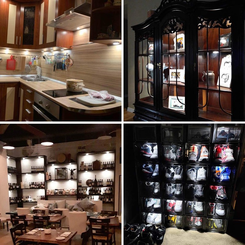 Lvyinyin Under Cabinet Lighting Dimmable LED Puck Lights, Above or