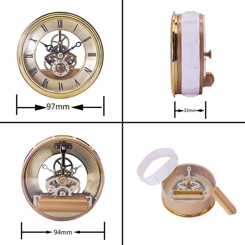 DEEWISH Movement, Transparent Skeleton Clock Inserts, Built-in Clock, Quartz Movement,