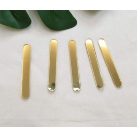 ACFENG - Palitos de paleta de acrílico reutilizables para tartas, mini (2.7 pulgadas), para fiestas, festivales, hogar, juego de 30 unidades (espejo dorado)