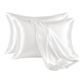 Derpilo 2-Piece Pillow Cover, Double-Sided Satin, Envelope Type, Washable, Stylish, Cool, Skin-friendly, Soft Pillow, 100% Satin, Moisturizing, Hair Care, Glossy, Reduces Sleeping Habits