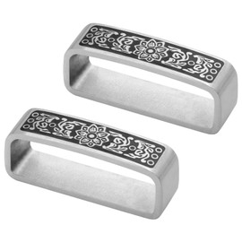 Belt Loop Holder, Pack of 2 40 mm Stainless Steel Belt Loop Belt Buckle for 38-40 mm Wide Belt Loop Keeper Men's Belt Buckle Accessories Father's Day Gift for Dad, silver