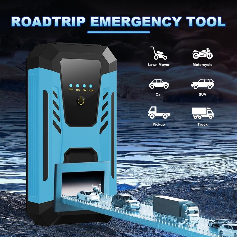 Gehopow 12v Jump Starter for 10.0L Gas/8.0L Diesel, 6000A Peak