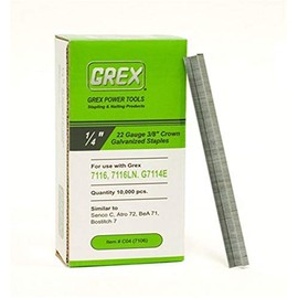 GREX C04 22 Gauge 3/8-Inch Crown 1/4-Inch Length Galvanized Staples (10,000 per box)