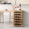 VASMIA Wine Rack Free Standing Floor, 6-Tier Display Wine Storage