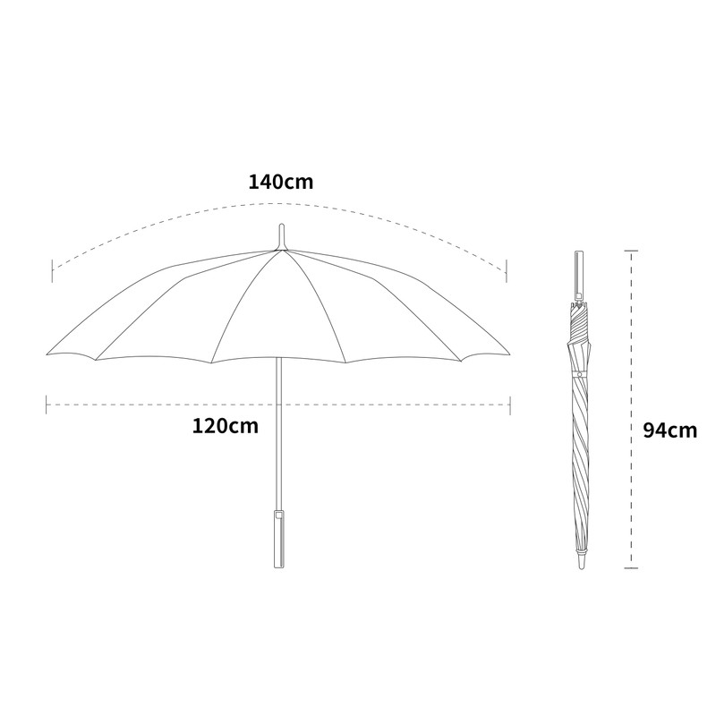 Travel Umbrella Real Wood Handle Classic Golf Umbrella Windproof Auto