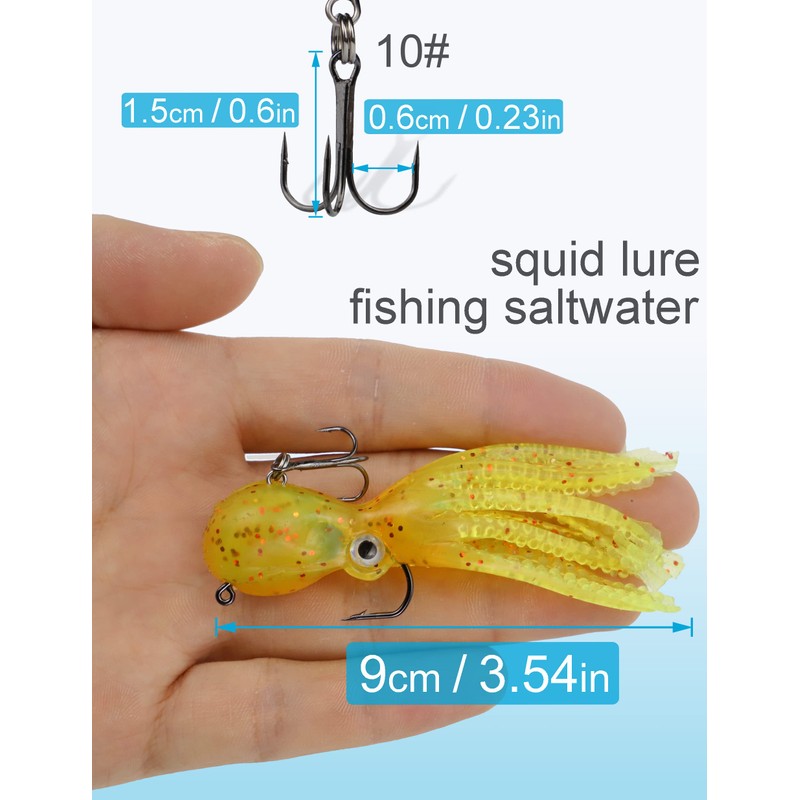 Octopus Swimbait Soft Fishing Lure with Skirt Tail, Lingcod Rockfish