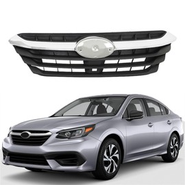 RainMan S Front Bumper Grille Black with Chrome Grill Trim Molding and Decorative Panel Kit Replacement for Legacy 2020 2021 2022 Replacement for 91121AN02A Replacement for SU1200194