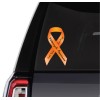 FDC Motorcycle Awareness Orange Ribbon Vinyl Decal, Look Twice -