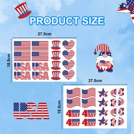 Comelodiant 16 Sheets 4th of July Patriotic Stickers for Kids Craft 256PCS Patriotic Red White Blue Star Stickers Memorial Day Flag Stickers for USA Independence Day Kids Party Favors