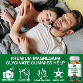 WACHRAY Magnesium Glycinate Gummies for Adults - Sugar Free Magnesium Potassium Supplement for Calm Mood, Muscle, Bone & Energy Support, 160 Gummies