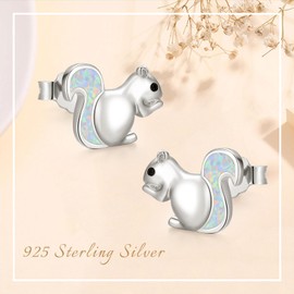 Turtle Earrings 925 Sterling Silver Opal/Abalone Earrings for Women Animal Stud Earrings for Girls Turtle Gifts for Children, Sterling Silver, Opal