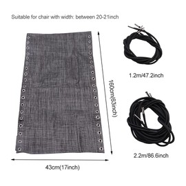 Zero-Gravity Chair Replacement Fabric,63" x 17" Recliner Mesh Canvas,Lounge Chair Fabric with Ropes,an-ti-Gravity Folding Lounge Repair Cloth for Patio Recliner Chair Lawn Yard Pool(Black Grey)
