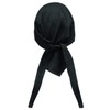 Classic Solid Black Capsmith Biker Head Wrap Doo Rag Durag