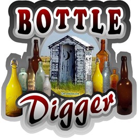 ProSticker 508 (One) 4" Treasure Series Bottle Digger Metal Detecting Decal Sticker