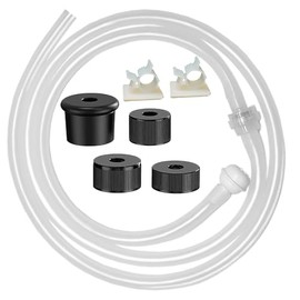 Under Sink Soap Dispenser Extension Tube Kit – 47" Hose with Check Valve & Weighted Ball – Connect Sink Dispenser to Large Dish Soap Bottle – No More Refills – Includes 4 Universal Bottle Caps