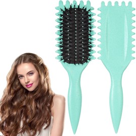 Triko Cepillo Definidor de Rizos, Peines para Cabello Rizado, Cepillo para Peinar y Dar Forma a Rizos Hombres y Mujeres, Cerdas de Nailon, Oblongo, Flexible,unisex (Verde).