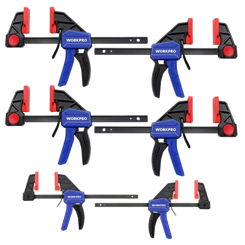 WORKPRO Mini Bar Clamps for Woodworking 6" One-Handed Spreader/Bar Clamp