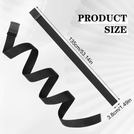 patinadrift Pack of 2 Men's Work Belts, Adjustable Canvas Belt Without Holes, Tactical Belt for Outdoor Business, Work and Travel, Black, Dark Grey