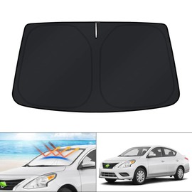KUST - Parasol para parabrisas para Nissan Versa 2012-2018, protector plegable para ventana, bloquea los rayos UV y mantiene tu coche fresco