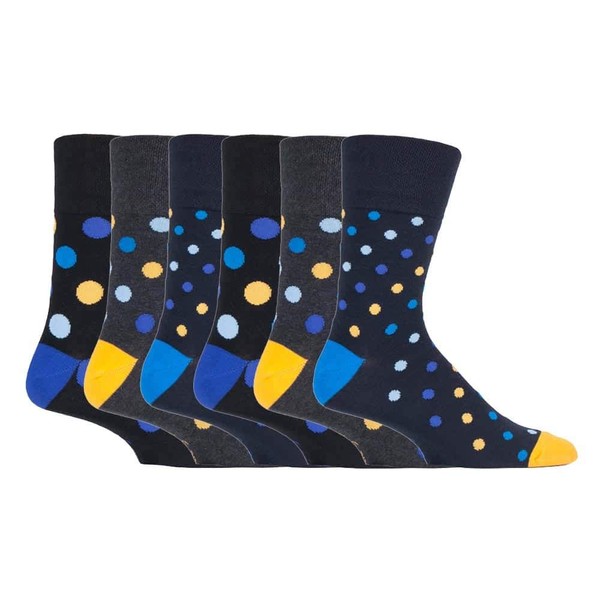 6 Pairs mens gentle grip no elastic socks 6-11 uk,