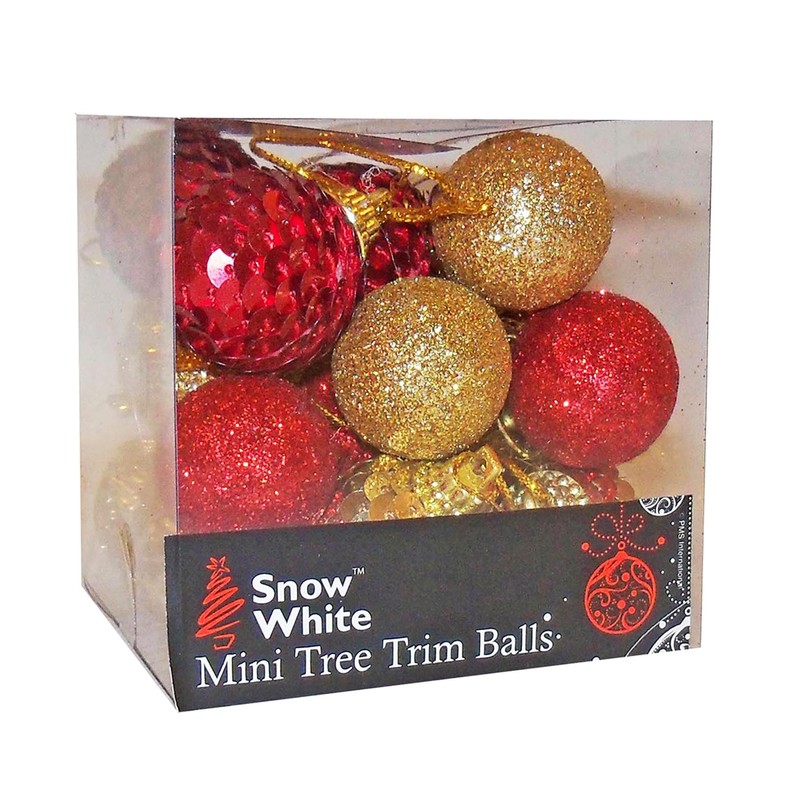 20 Pack 30mm Sequin and Glitter Christmas Tree Baubles -