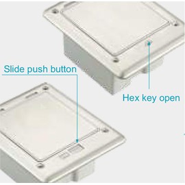 Elbe Inno ELBE Inno-Bodeneinbausteckdose, Au?ensteckdose, 1 Stecker und 1 USB-Anschluss eingebaut, mit Indikator-Design, quadratische Edelstahlplatte, IP65 Wasser- und staubdicht, IK10 Schlagfestigkeit