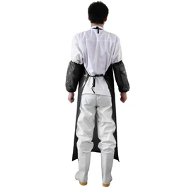 Surblue Waterproof Rubber Vinyl Apron, Anti-Corrosion Rubber 47" Plus Aprons, Project Industrial Chemical Resistant Work Safe Clothes, Butcher, Dishwashing, Lab Work, Dog Grooming, Cleaning Fish,Black