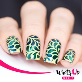Whats Up Nails - Floral Splash Vinyl Stencils for Nail Art Design (1 Sheet, 12 Stencils)