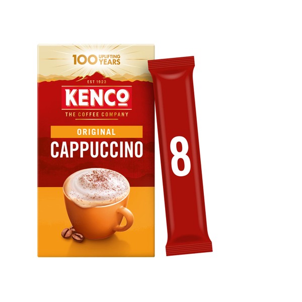 Kenco Cappuccino Instant Coffee Sachets 8x14.8g (Pack of 5, Total 40 Sachets, 592g)