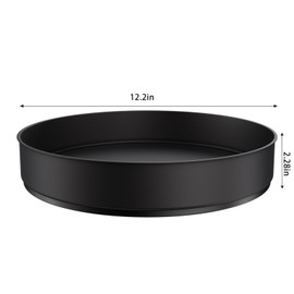 VAEHOLD Lazy Susan Stainless Steel Black Spice Rack Turntable for Pantry Cabinet - Decorative Trays Storage Containers Organizer for Kitchen Cabinet, Snacks, Bathroom (12 inches)