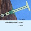 Sewing Gauge Measuring Tool Set 5-in-1 T-Shaped Sliding Gauge Ruler
