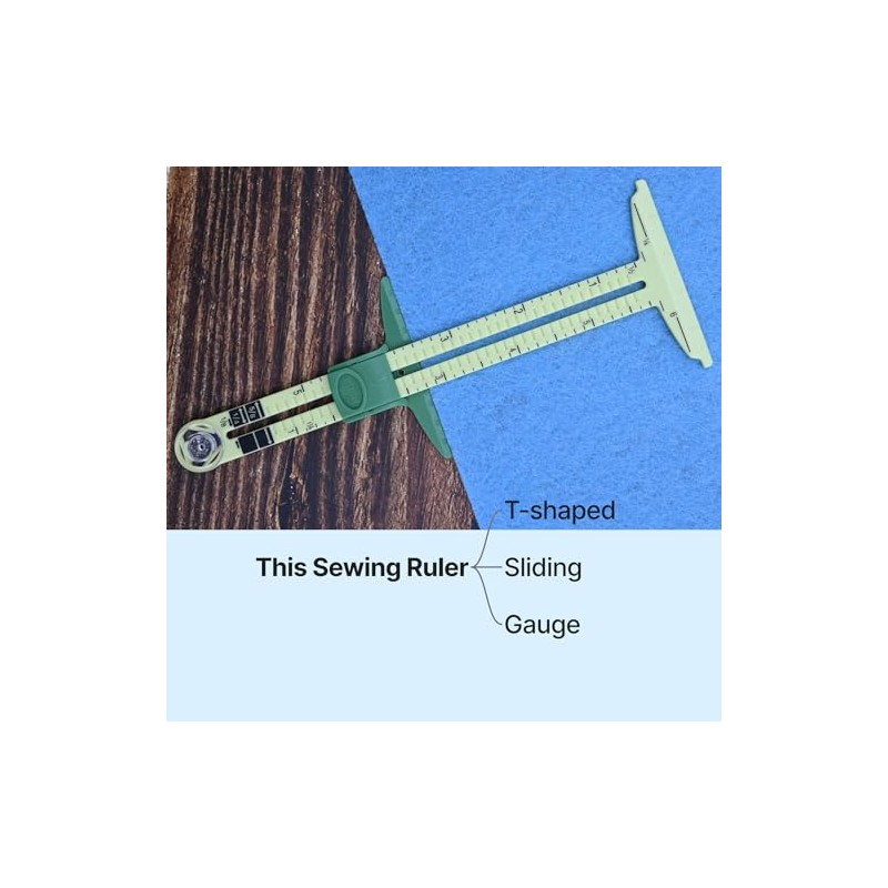Sewing Gauge Measuring Tool Set 5-in-1 T-Shaped Sliding Gauge Ruler