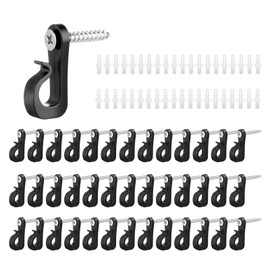Screw Hooks,40 Pack Screw in Hooks,Q-Hanger Screw in Hooks,Screw in Hooks for Wood,Screw Hooks for Hanging,Screw-in Hooks with Safety Buckle for Light Wire,Fairy Light Hooks for Hanging String Lights