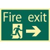 Draper 72662 Glow in The Dark "Fire Exit Arrow Right"