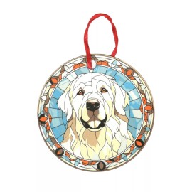 Gulf Coast Laser Graphics Great Pyrenees Stained Glass Design Holographic Ornament