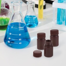 NUOLUX 10 Pack 30ml High Temperature Resistant Reagent Bottles with Blackout Caps, Wide Mouth Acid Alkaline Sample Containers, Lab Storage Bottles, Exceptional Durability and Distribution