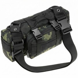 QWORK® Borsa da pesca mimetica, impermeabile, per esterni, per pesca ed escursionismo, 35 * 18 * 14 cm