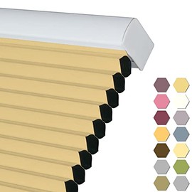 Persilux Custom Size Cellular Blinds for Windows Shades Blackout Cordless UV Protection Thermal Insulated Waterproof Honeycomb Roller Blinds for Windows, Home and Office Beige