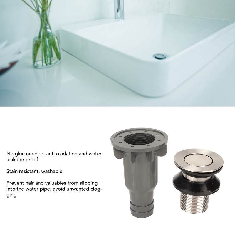 2 Pcs Bathroom Sink Stopper Stainless Steel Wash Basin Drain