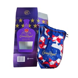 Crown Royal New Crown Royal Limited Military Camouflage Bag & Box Fathers Day Red White Blue